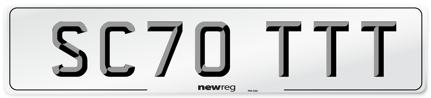 SC70 TTT Number Plate from New Reg